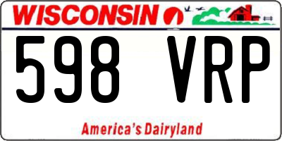 WI license plate 598VRP