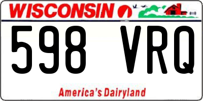 WI license plate 598VRQ