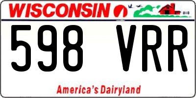 WI license plate 598VRR