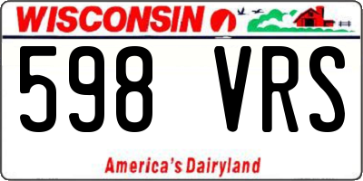WI license plate 598VRS