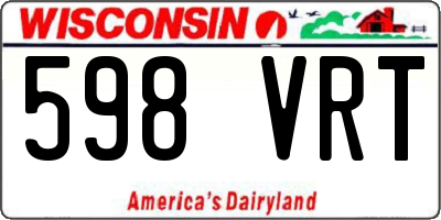 WI license plate 598VRT