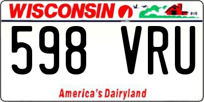 WI license plate 598VRU