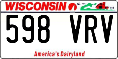 WI license plate 598VRV