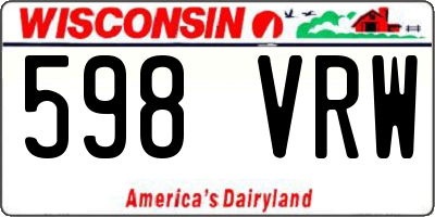 WI license plate 598VRW