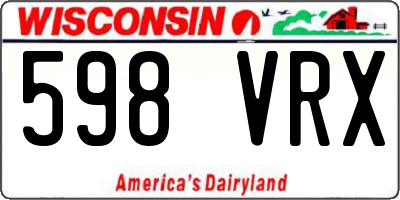 WI license plate 598VRX