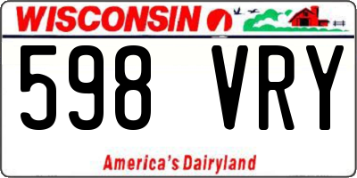 WI license plate 598VRY