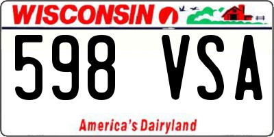 WI license plate 598VSA