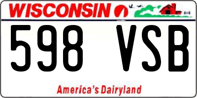 WI license plate 598VSB