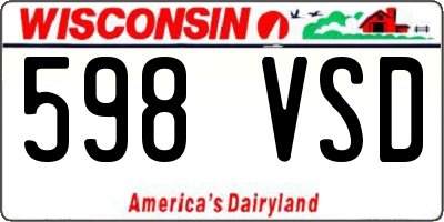 WI license plate 598VSD