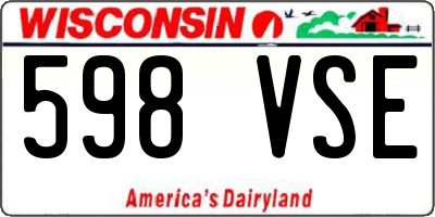 WI license plate 598VSE