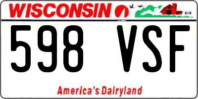 WI license plate 598VSF