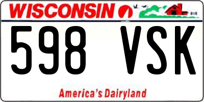 WI license plate 598VSK