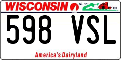 WI license plate 598VSL