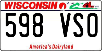 WI license plate 598VSO