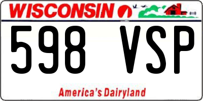 WI license plate 598VSP