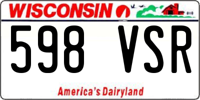 WI license plate 598VSR