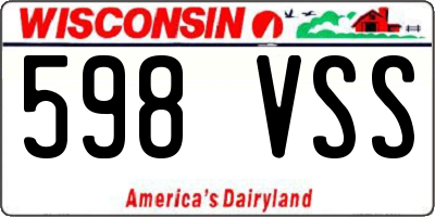 WI license plate 598VSS