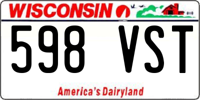 WI license plate 598VST