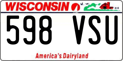 WI license plate 598VSU