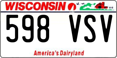 WI license plate 598VSV