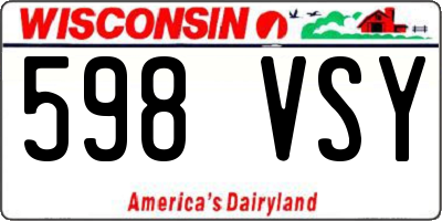 WI license plate 598VSY
