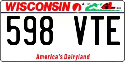 WI license plate 598VTE