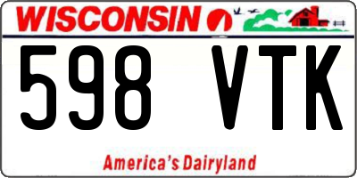 WI license plate 598VTK