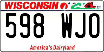 WI license plate 598WJO