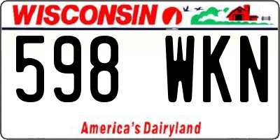 WI license plate 598WKN