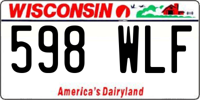 WI license plate 598WLF