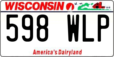 WI license plate 598WLP