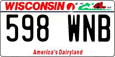 WI license plate 598WNB