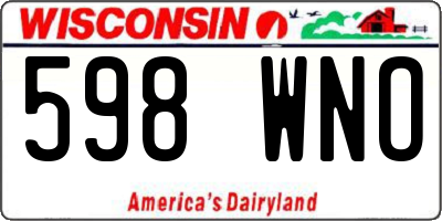 WI license plate 598WNO