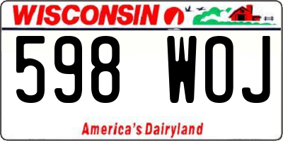 WI license plate 598WOJ