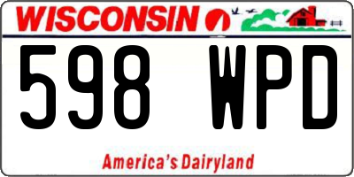 WI license plate 598WPD
