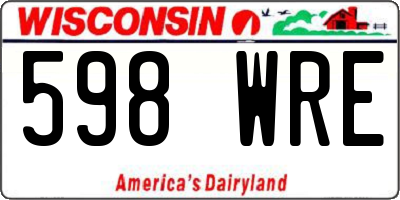 WI license plate 598WRE
