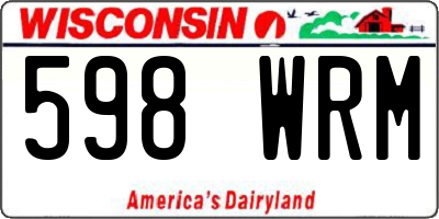 WI license plate 598WRM