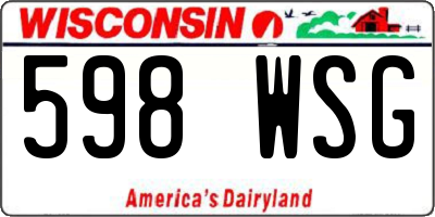 WI license plate 598WSG