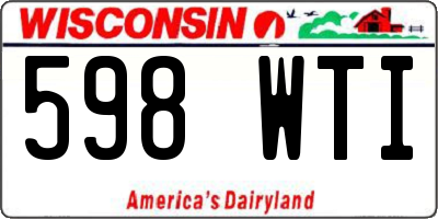 WI license plate 598WTI
