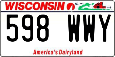 WI license plate 598WWY