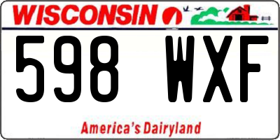 WI license plate 598WXF
