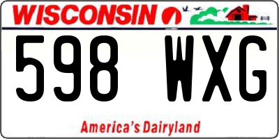 WI license plate 598WXG