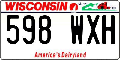 WI license plate 598WXH