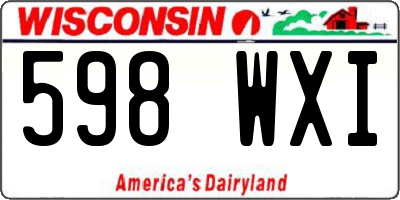 WI license plate 598WXI