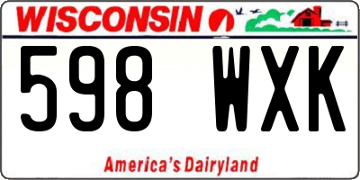 WI license plate 598WXK