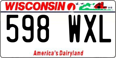 WI license plate 598WXL