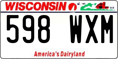 WI license plate 598WXM
