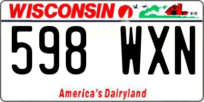 WI license plate 598WXN