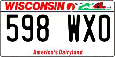 WI license plate 598WXO