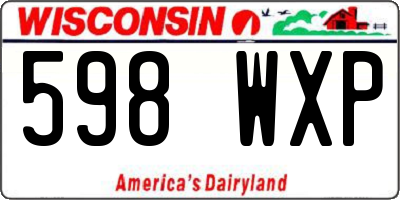 WI license plate 598WXP